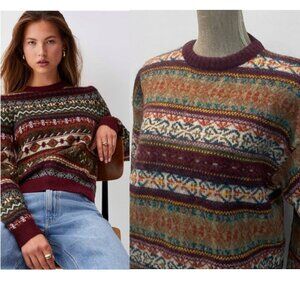 Etchings Vintage Wool Sweater - Fair Isle Pattern Size Large, Made in Japan